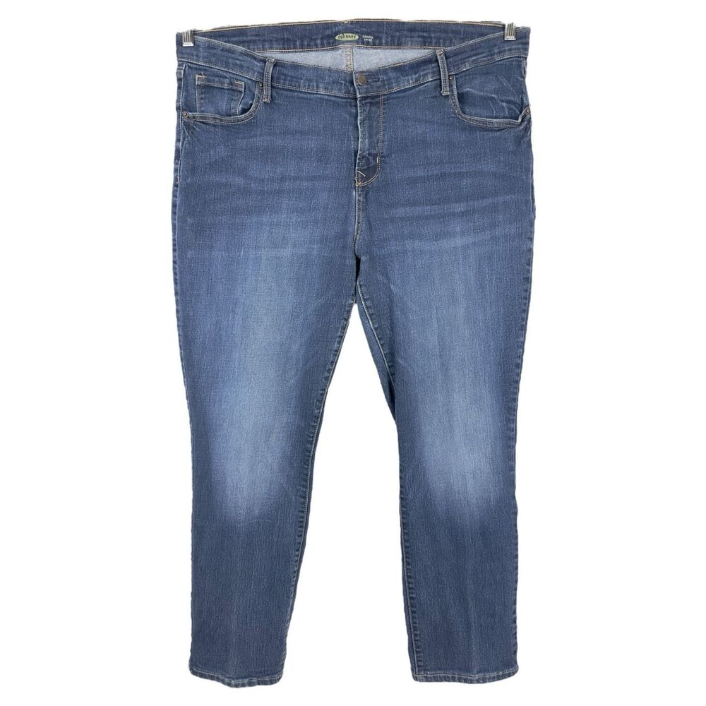 Old Navy Plus Size 18 Jeans Original Straight Blue Mid‎ Rise Cotton Stretch 768